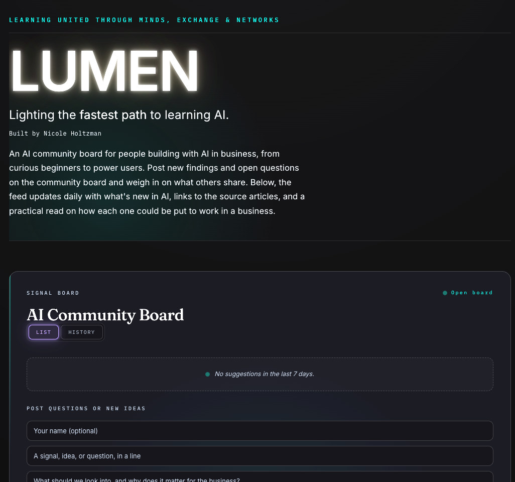 Lumen community board